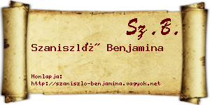 Szaniszló Benjamina névjegykártya